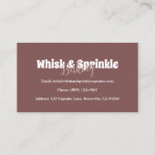 スイーツベーカリーストアカスタムチョコデザート 名刺 (裏面)