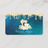 スイーツモダンカップケーキ金ゴールドドリップミキサー花 名刺 (正面)