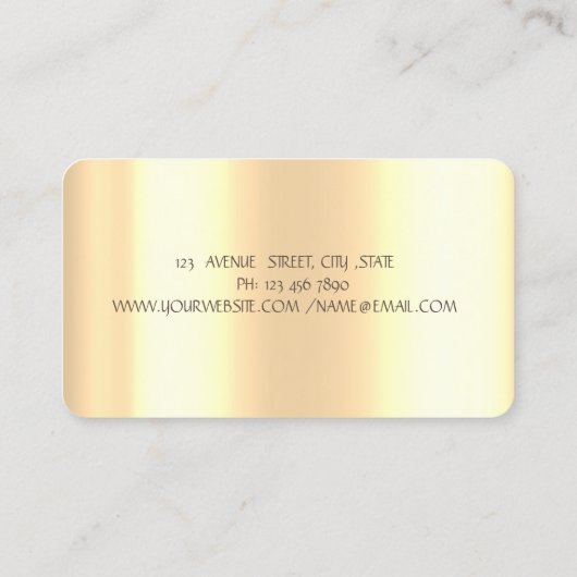 スイーツモダンカップケーキ金ゴールドドリップミキサー花 名刺 (裏面)