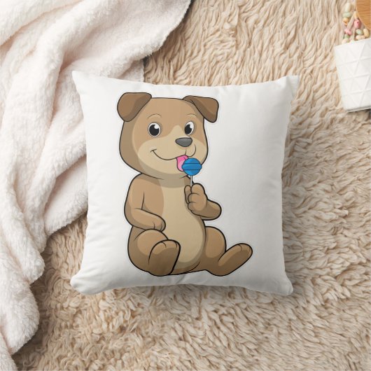 スイーツ付き犬棒つきキャンデー クッション (ブランケット)