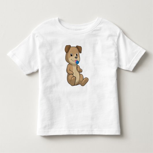 スイーツ付き犬棒つきキャンデー トドラーTシャツ (正面)