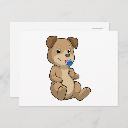 スイーツ付き犬棒つきキャンデー ポストカード (正面/裏面)