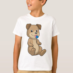 スイーツ付き犬棒つきキャンデー Tシャツ