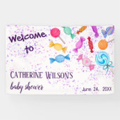 スイーツ棒つきキャンデーのお母さんが赤ちゃんシャワー 横断幕 (横)