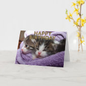 スイーツ眠い猫ちゃん カード (黄色い花)