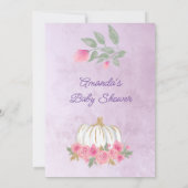 スイーツ赤面バラピンクパンプキンデジタルラベンダー 招待状 (裏面)