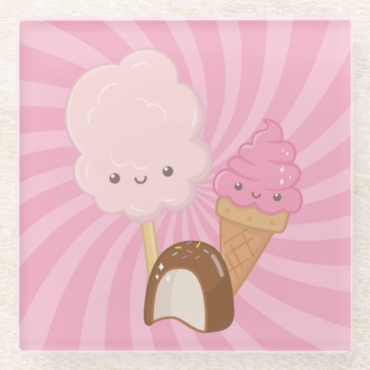 スイーツ ガラスコースター (正面)