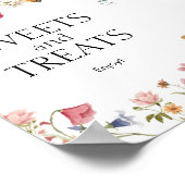 スイーツ&スイーツフローラベビーシャワーのサイン ポスター (角)