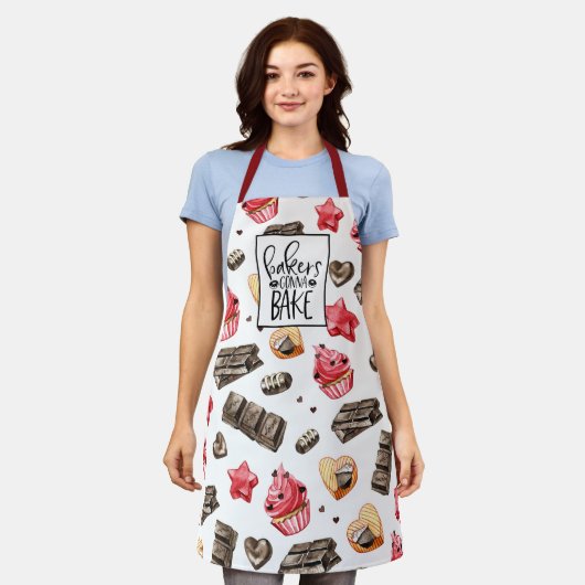 スイーツ&トリーツ |かわいいパン屋さんが焼く エプロン (着用した状態)