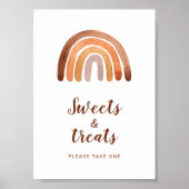 スイーツ&トリートウォーターカラーレインボーベビーシャワーPos ポスター (正面)