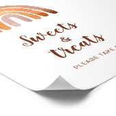 スイーツ&トリートウォーターカラーレインボーベビーシャワーPos ポスター (角)