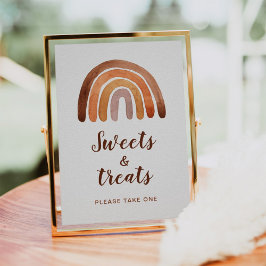 スイーツ&トリートウォーターカラーレインボーベビーシャワーPos ポスター