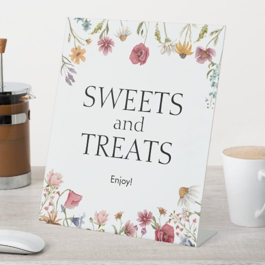 スイーツ&トリートベビーシャワーのサインフローラ 台座サイン (インサイチュ)