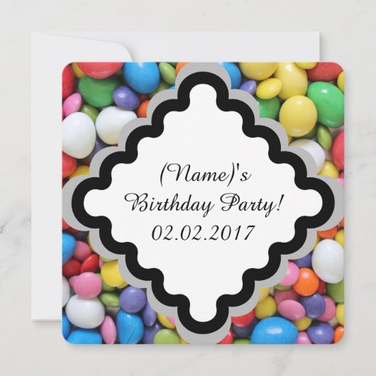 スイーツ - 子供の誕生日パーティーカード招待 招待状 (正面)