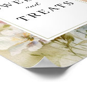 スイーツ&素朴トリート水彩ワイルドフラワーサイン ポスター (角)