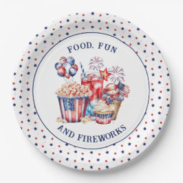 スイーツ&花火7月4日パーティー ペーパープレート