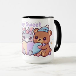 スイートかわいいアニマルフレンド パステルコーヒーマグ マグカップ