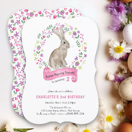 スイートかわいい女の子の誕生日 招待状