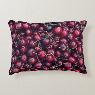 スイートさくらんぼのトップビューの背景を閉じる アクセントクッション