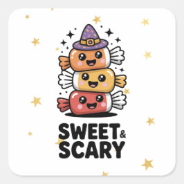 スイートでスケアリーなキュートハロウィンキャンディスタックギフト スクエアシール