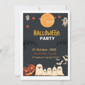 スイートでホラーなハロウィンパーティーの招待状 (正面)