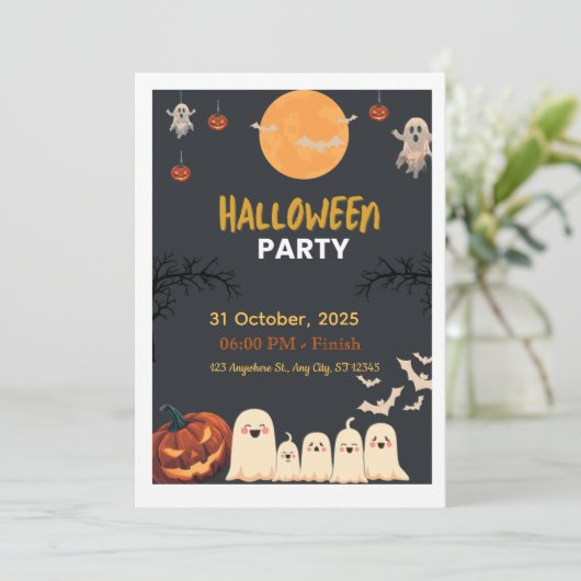 スイートでホラーなハロウィンパーティーの招待状 (スタンド正面)