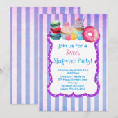 スイートなお菓子とケーキのパーティー招待状 招待状 (正面/裏面)