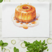 スイートなケーキのデザイン キッチンタオル (折り畳み)