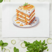 スイートなケーキデザイン キッチンタオル (折り畳み)