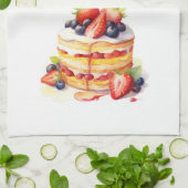 スイートなケーキデザイン キッチンタオル (折り畳み)