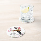 スイートなサプライズ ストロベリー アイスクリーム ブライダル シャワー ラウンドペーパーコースター (インサイチュ)