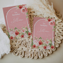 スイートなストロベリーガールの誕生日招待状