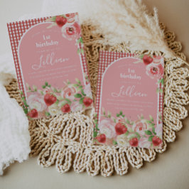 スイートなストロベリーガールの誕生日招待状 招待状