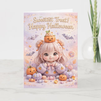 スイートなハロウィン かわいいパステルカラーのおばけ カード