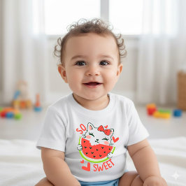 スイートな夏のフルーツのキャラクター ベビーTシャツ ベビーボディスーツ