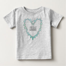 スイートな永遠のADORBS ブルーグリーンインフィニティハート ベビーTシャツ