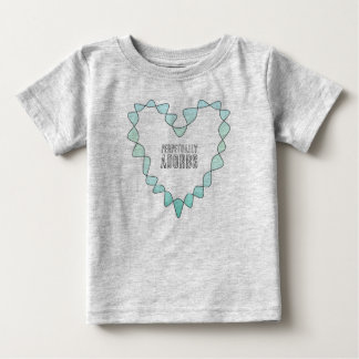 スイートな永遠のADORBS ブルーグリーンインフィニティハート ベビーTシャツ