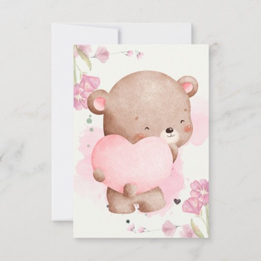 スイートな1日を私の愛 - ロマンチックなピンクのグリーティング サンキューカード (裏面)