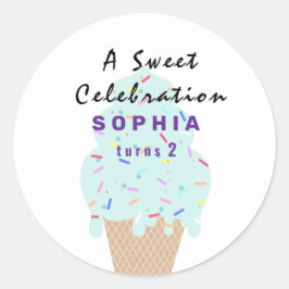 スイートアイスクリームバースデー ラウンドシール