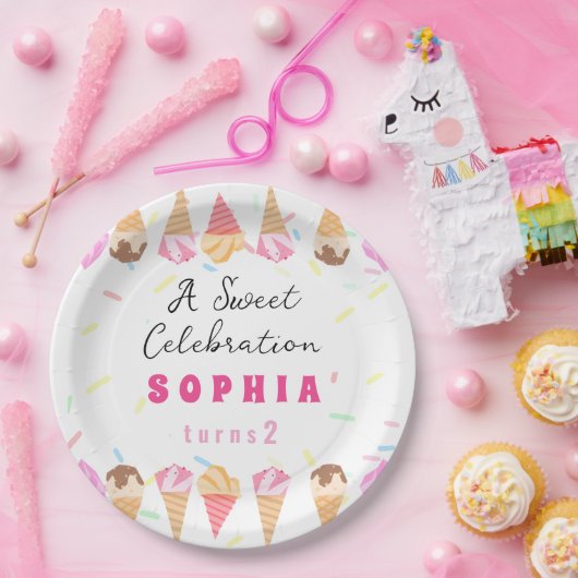 スイートアイスクリームパーティー ペーパープレート (パーティー)