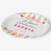 スイートアイスクリームパーティー ペーパープレート (アングル)