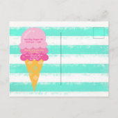 スイートアイスクリーム1st誕生日パーティーピンクミント ポストカード (裏面)
