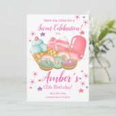 スイートアイスクリーム、ドーナツ誕生日、任意の年齢 セーブザデート (スタンド正面)