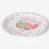 スイートアイスクリーム、ドーナツ誕生日、任意の年齢 ペーパープレート (アングル)