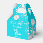 スイートアクアブルーカラーワイルドフラワーベビーシャワー フェイバーボックス (裏面サイド)