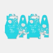 スイートアクアブルーカラーワイルドフラワーベビーシャワー フェイバーボックス (折り畳みなし)