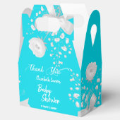 スイートアクアブルーカラーワイルドフラワーベビーシャワー フェイバーボックス (オープン)