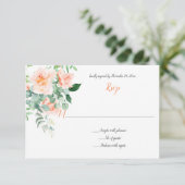 スイートアザピーチウォーターカラーピーチバラRSVP 出欠カード (スタンド正面)