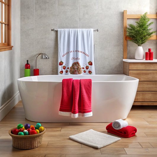 スイートアストロベリーガールハッピーバースデーパーティー バスタオル