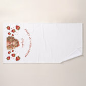 スイートアストロベリーガールハッピーバースデーパーティー バスタオル (バスタオル)